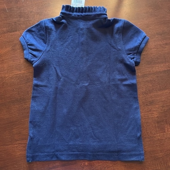 Brand New Polo Ralph Lauren Navy Blue Polo Shirt Ruffle Collar Embroidered Pony - Picture 7 of 10